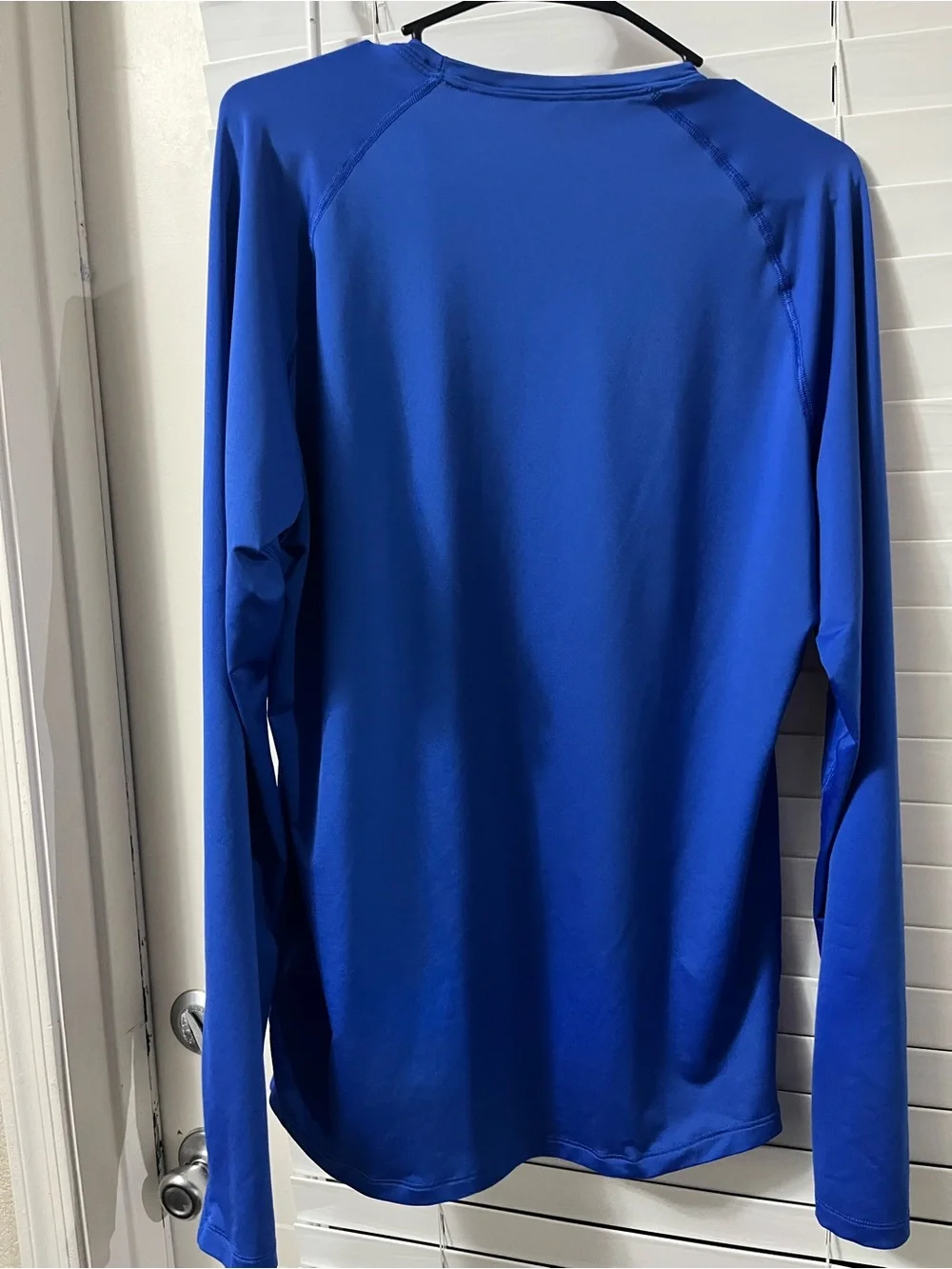 Nike Men’s Long Sleeve Swim Rash Guard - Cobalt Blue with Black Swoosh